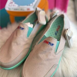 Slip-On Shoes - Tan and Green